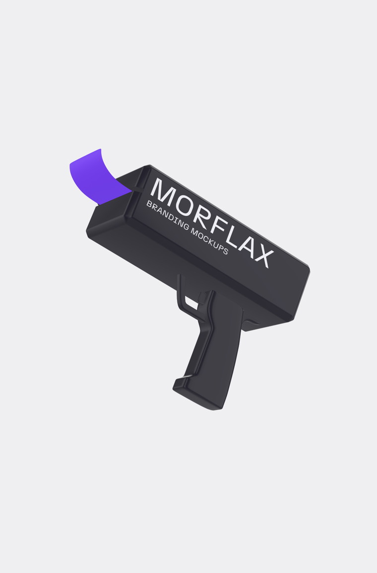 Customize and animate 3D Money Gun branding mockup