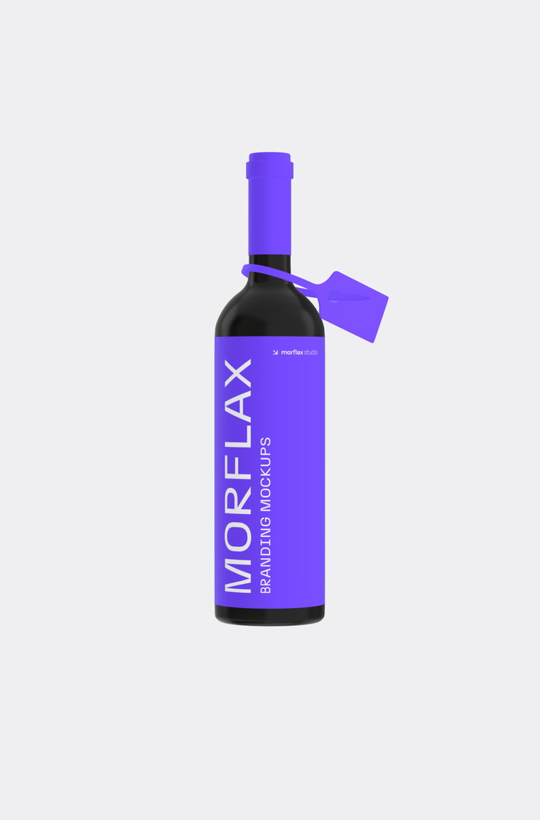 Customize and animate 3D Wine bottle & zip tie branding mockup