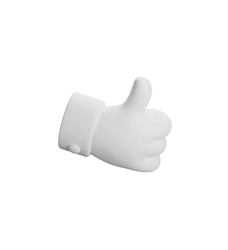 Customize and animate 3D Thumb up undefined mockup