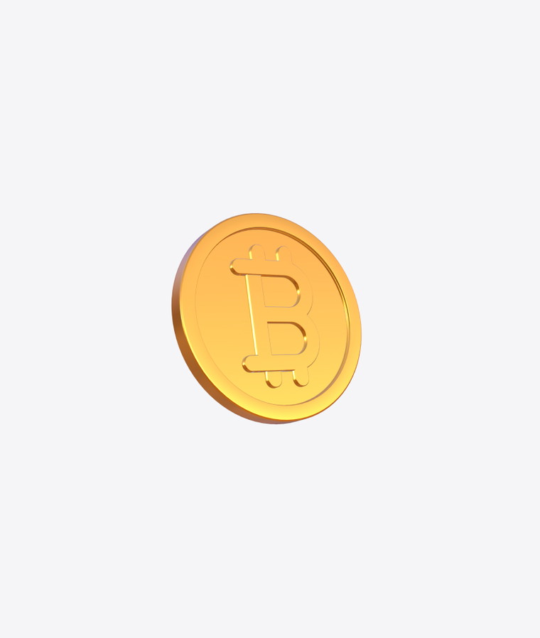 Customize and animate 3D Bitcoin undefined mockup