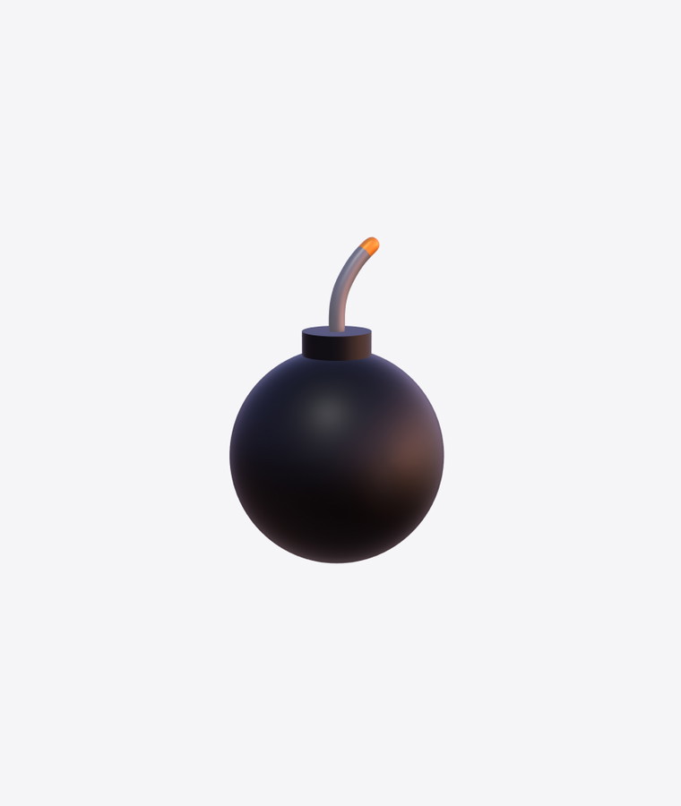 Customize and animate 3D Bomb undefined mockup