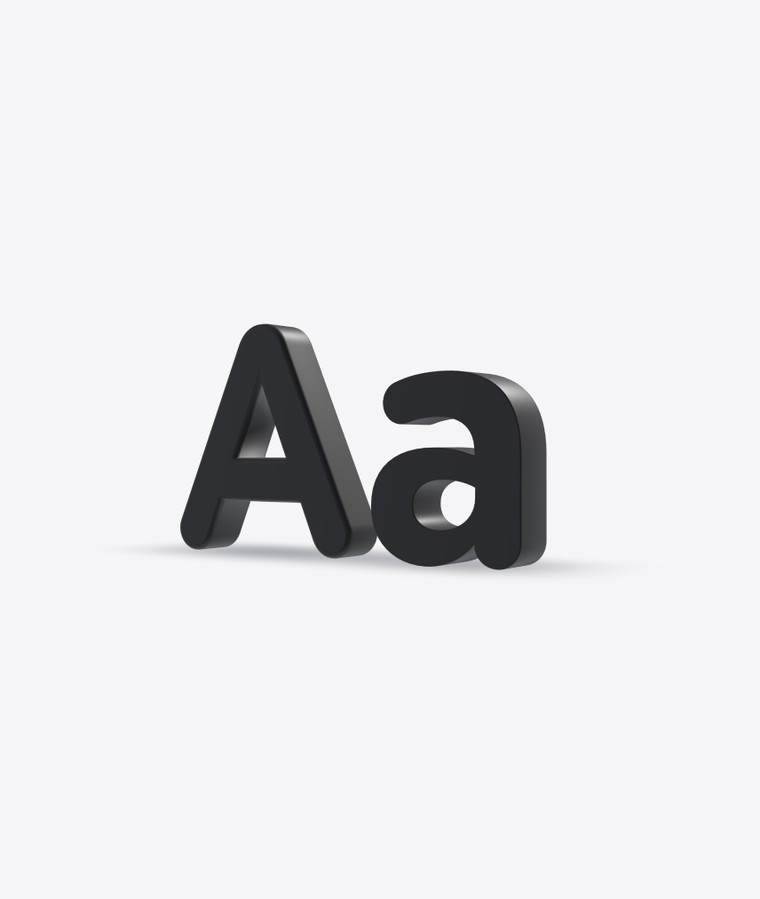 Customize and animate 3D Aa 3D text undefined mockup