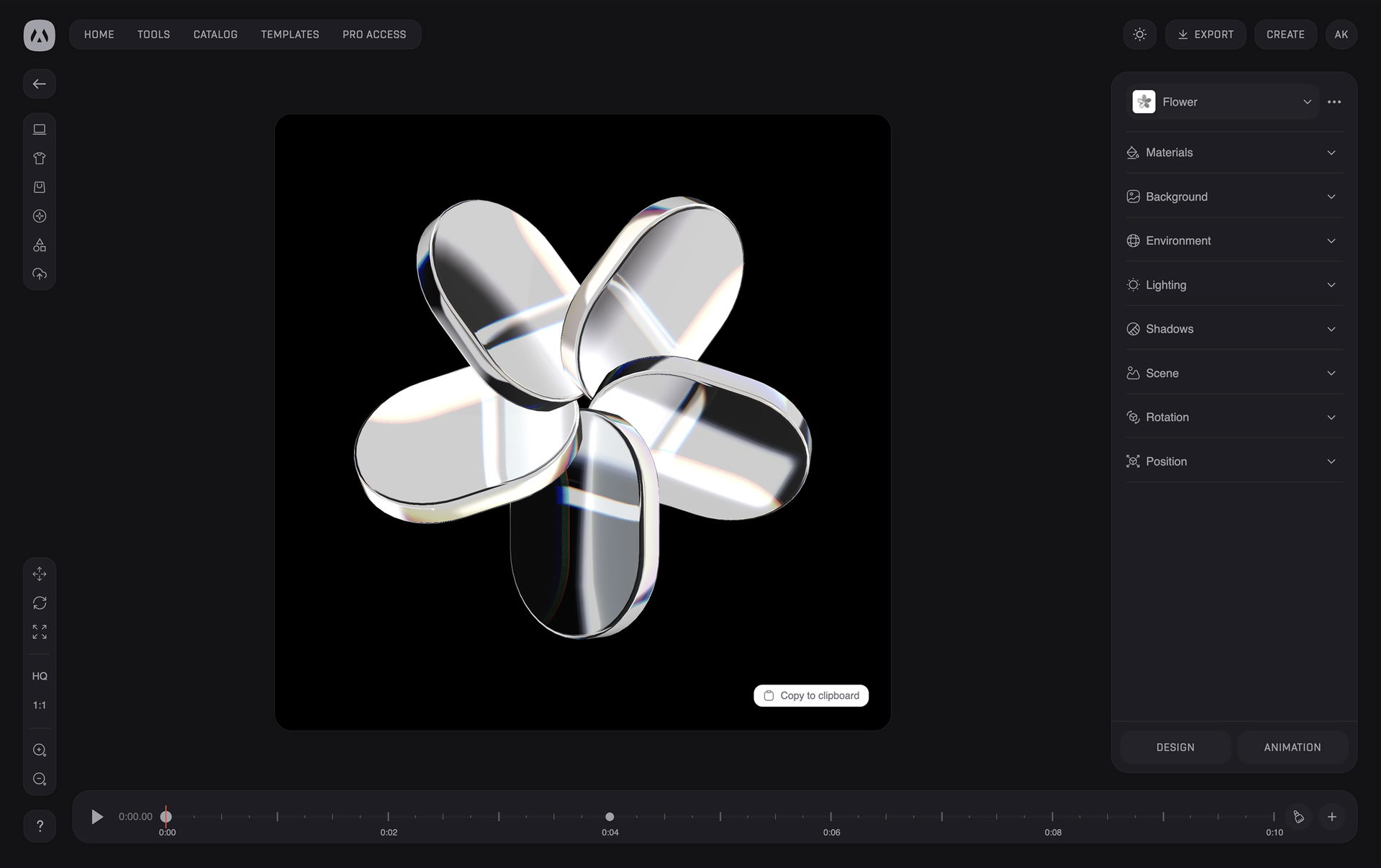 Browser-based 3D design & motion tool. Remix and animate abstract 3D elements in just a few clicks